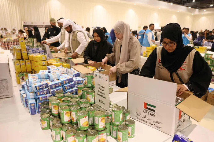 Supplies in Abu Dhabi and Sharjah on Sunday as demand for supplies rises.