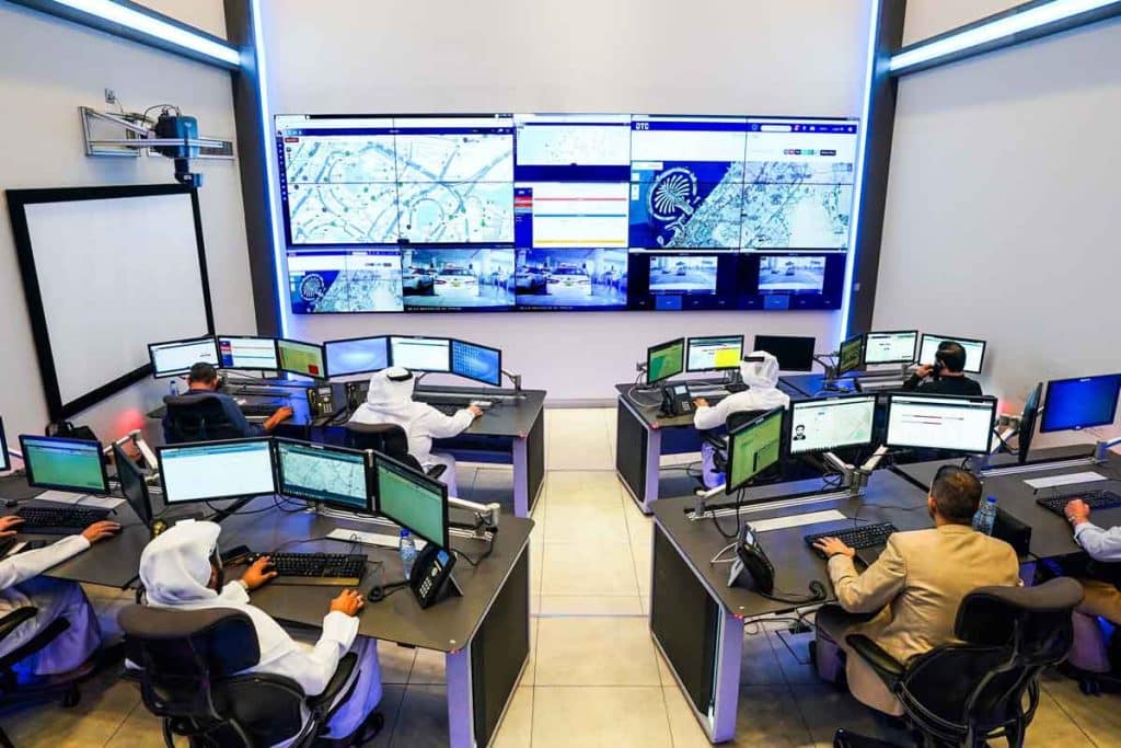 Dubai Taxi Corporation's control center monitors 14,500 drivers and 7,200 vehicles.