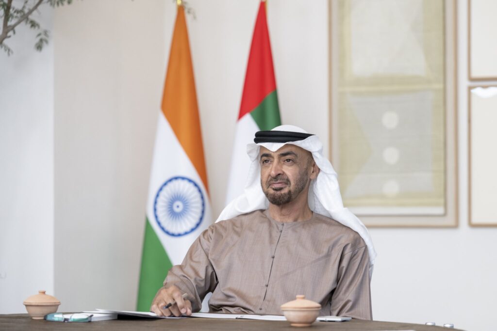 UAE President says global leaders must cooperate to save civilians in Palestinian war.