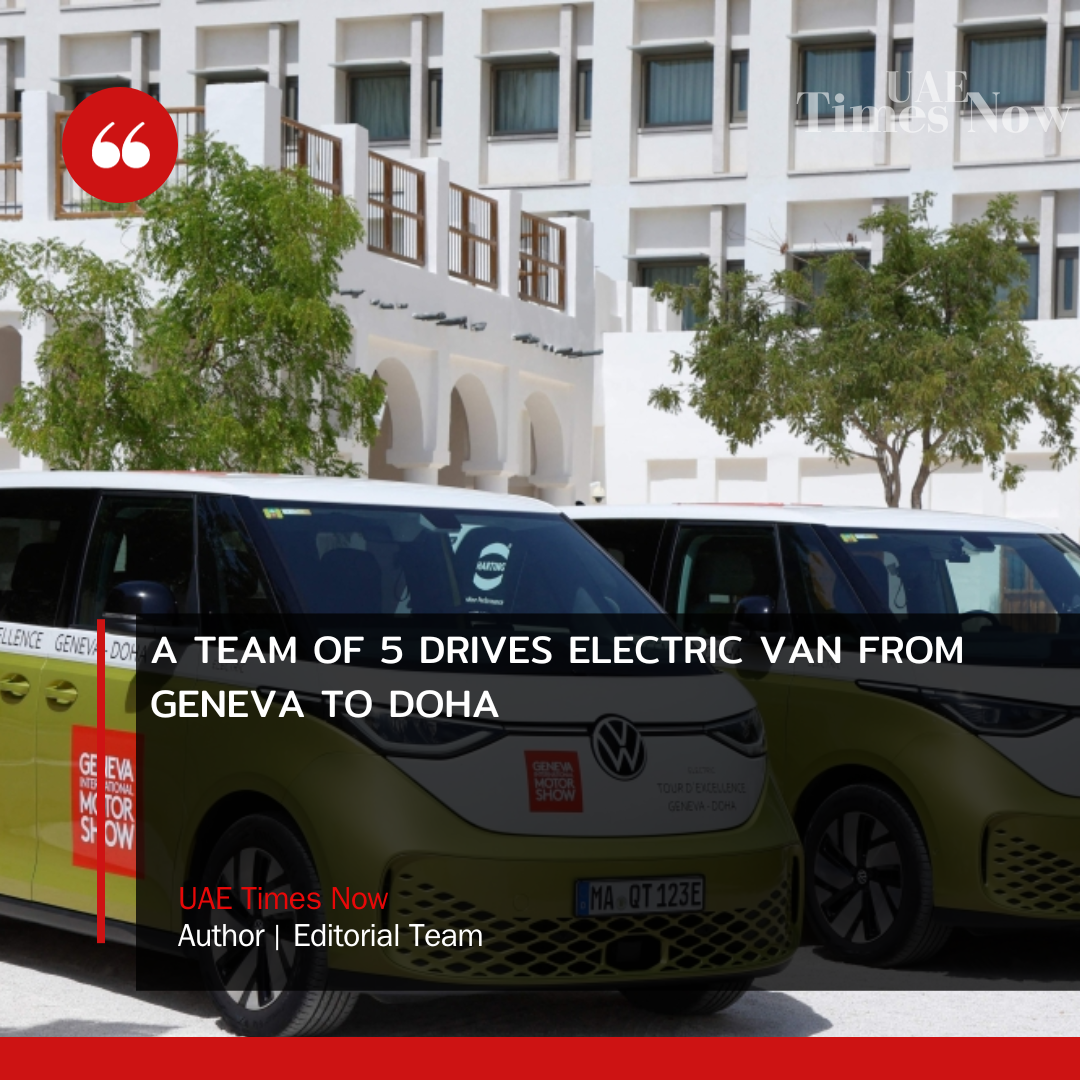 According to organisers, a Swiss-led crew drove electric vans through Europe and the Arabian Peninsula to Qatar to demonstrate zero-emission battery-powered vehicles.