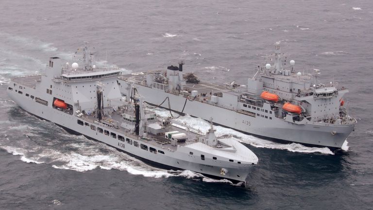 The UK will deploy two Royal Navy ships and a surveillance plane to the eastern Mediterranean in strategies to "bolster security," No 10 says.