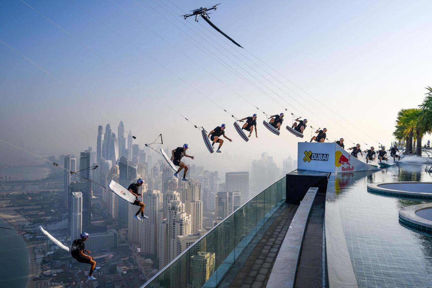 Brian Grubb stretched the limits of extreme sports by embracing Dubai's skyscrapers in a daring act of daredevilry.