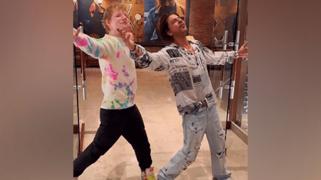 Shah Rukh Khan Imparts His Iconic Pose to Ed Sheeran During Mumbai Meet-Up