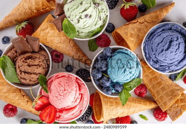 colorful bright ice cream on 600w 2480989599