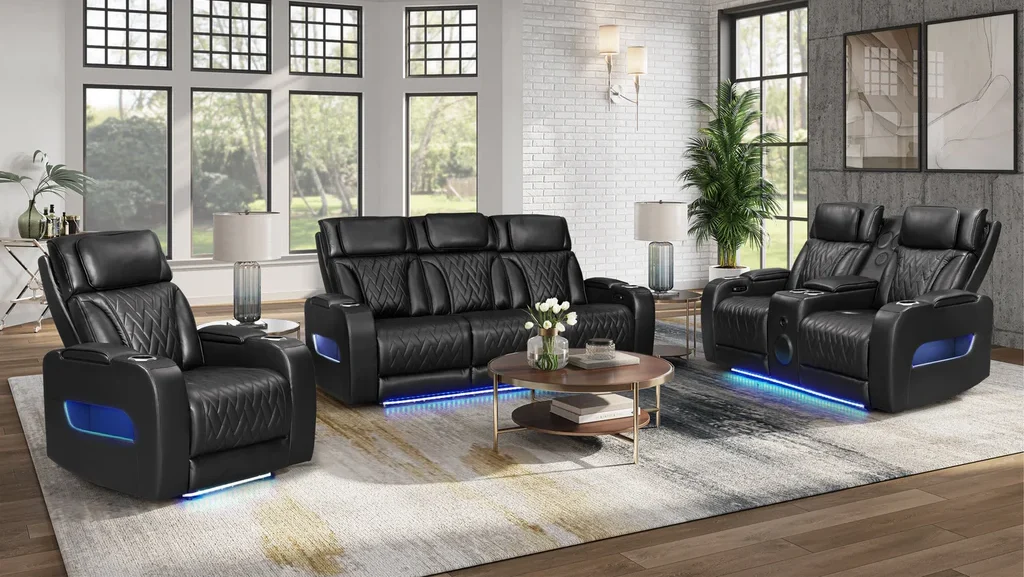 Leather Sofa Set