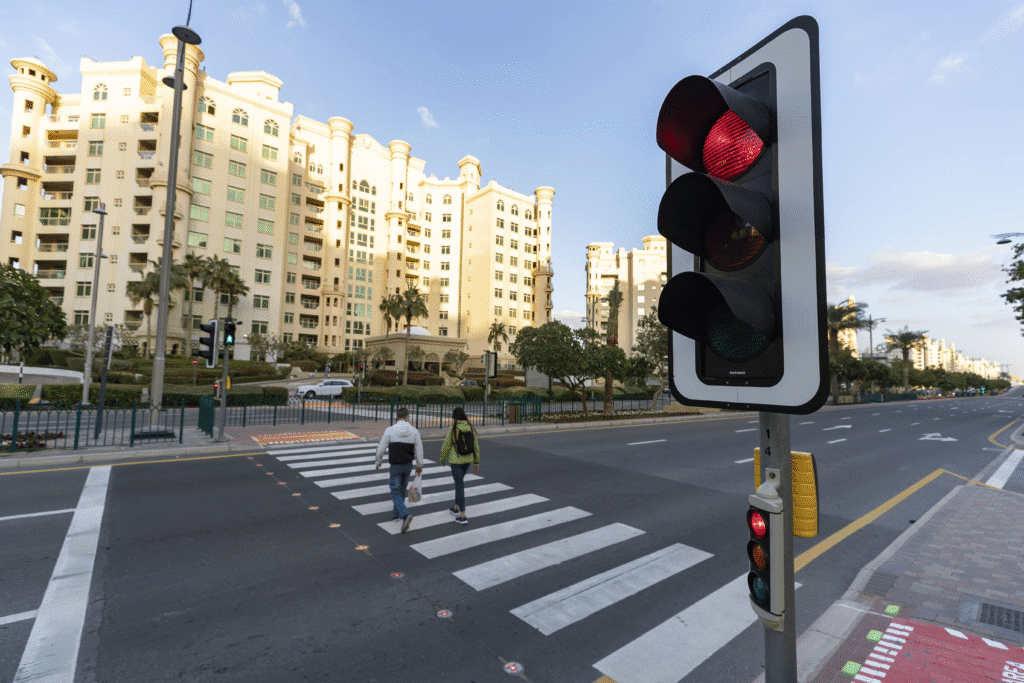 jumping red signal in Dubai