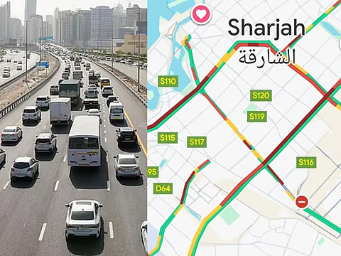 Dubai Sharjah morning traffic delays