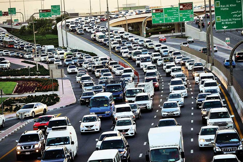 Dubai Sharjah morning traffic delays