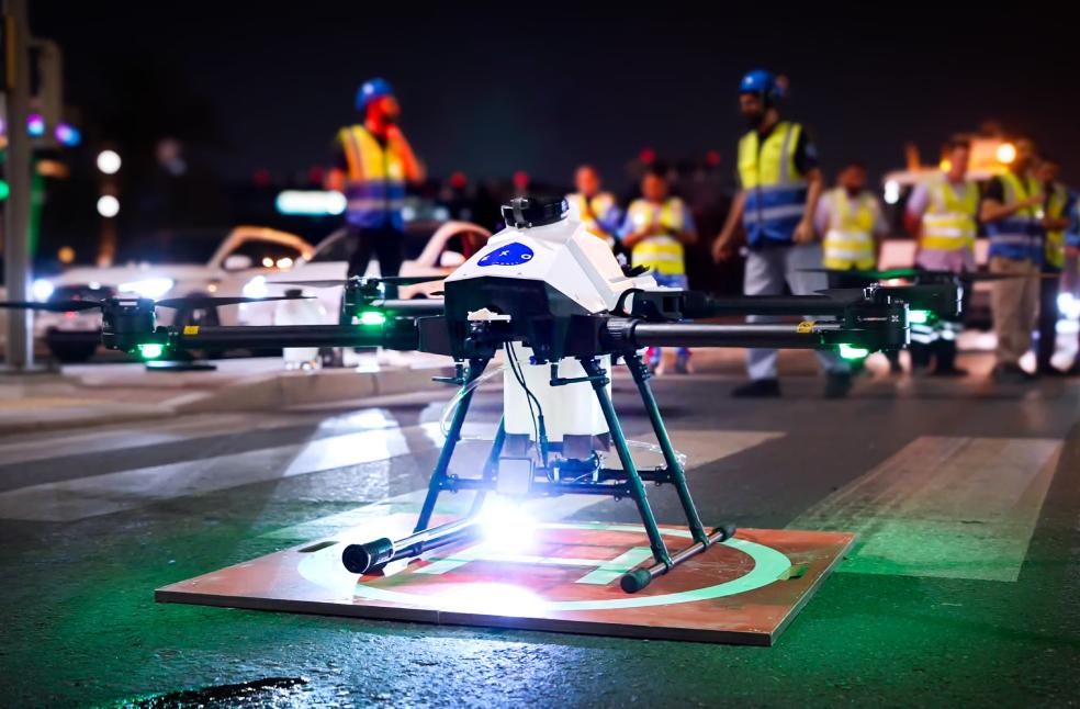 Dubai RTA drone traffic signal cleaning