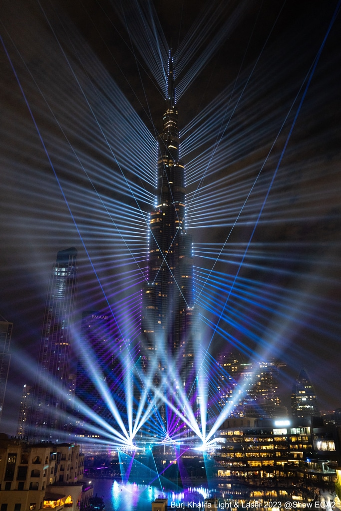 Burj Khalifa New Year laser show